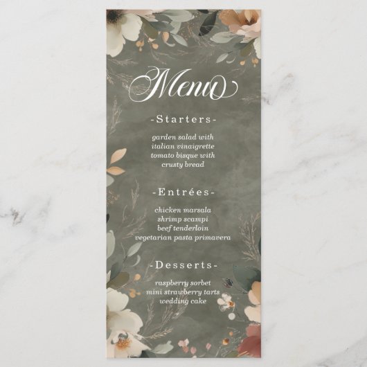 Blumenzwiebeln Grüner Teppichkern Blumenzwiebeln Menükarte (Vorderseite)