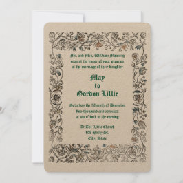 Blumenzwiebeln im mittelalterlichen Holz Einladung