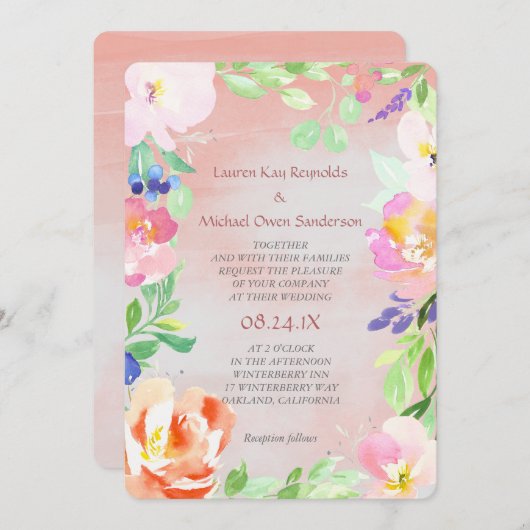 Blumenzwiebeln im Sommer Einladung (Vorne/Hinten)