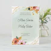 Blumenzwiebeln in Aquarellgrün Einladung (Stehend Vorderseite)