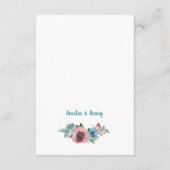 Blumenzwiebeln in Blau und Rosa Begleitkarte (Rückseite)