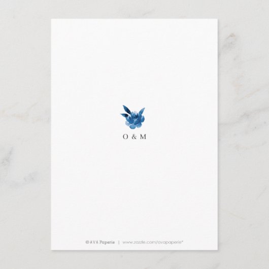 Blumenzwiebeln in Blau und Weiß Begleitkarte (Rückseite)