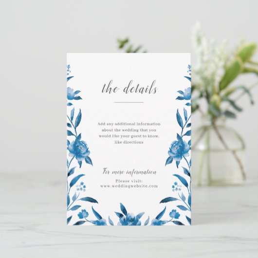 Blumenzwiebeln in Blau und Weiß Begleitkarte (Stehend Vorderseite)