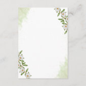 Blumenzwiebeln in Grün und Weiß Begleitkarte (Rückseite)