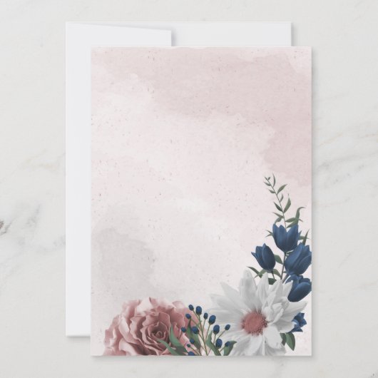 Blumenzwiebeln in Rosa und Weiß Einladung (Rückseite)