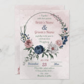 Blumenzwiebeln in Rosa und Weiß Einladung (Vorne/Hinten)