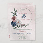 Blumenzwiebeln in Rosa und Weiß Einladung (Vorne/Hinten)