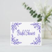 Blumenzwiebeln mit Brautparty Navy Einladungspostkarte (Stehend Vorderseite)