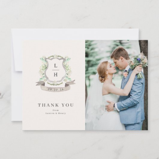 Blumenzwiebeln mit Wappen Dankeskarte (Vorderseite)