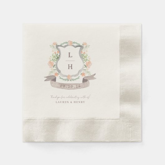 Blumenzwiebeln mit Wappen Serviette (Vorderseite)