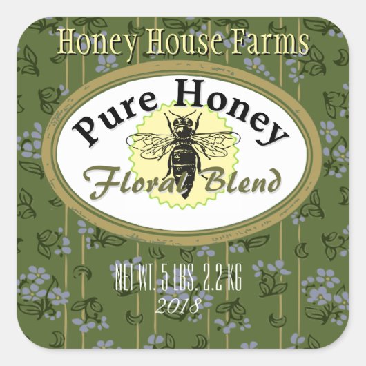 Blumenzwiebeln Pinstreifen und Blume nach Maß Quadratischer Aufkleber (Vorderseite)