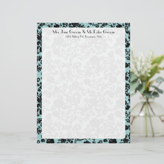 Blumenzwiebeln, Rokoko Briefkopf (Stehend Vorderseite)