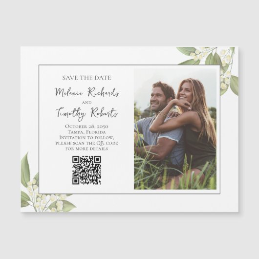 Blumenzwiebeln Save the Date Foto Magnetkarte (Vorderseite)