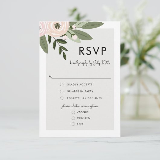 Blumenzwiebeln, UAWG Menu Card RSVP Karte (Stehend Vorderseite)