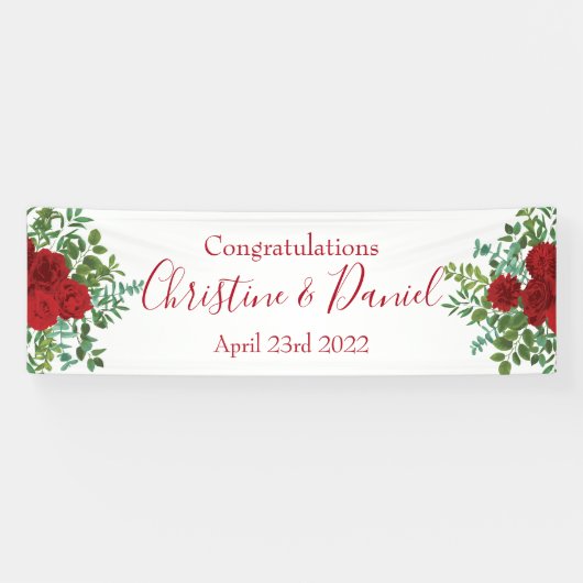 Blumenzwiebeln und Hochzeitsfeiern mit Blumen und Banner (Horizontal)