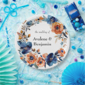 Blumenzwiebeln und Orangefarbene Hochzeiten Pappteller (Party)