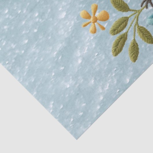 Blumenzwiebelpapier für kleine Vögel - Blätter Seidenpapier (Detail)