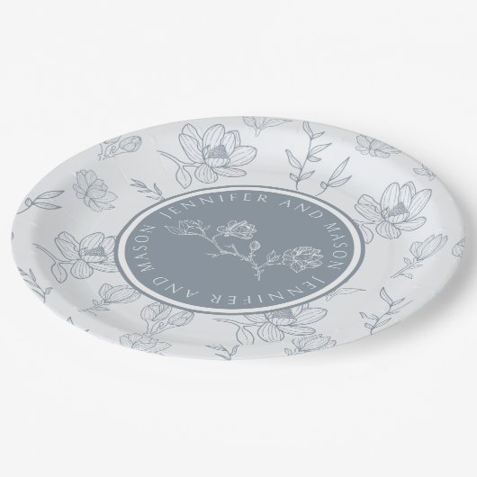 Blumenzwiebelplatte Pappteller (Schrägansicht)