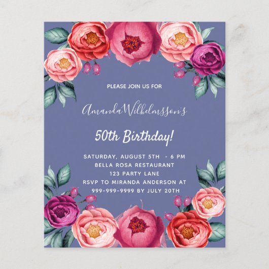 Blumenzwiebelpreis für Rosa Geburtstag Flyer (Vorne)