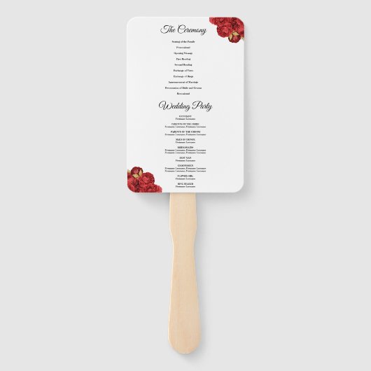 Blumenzwiebelprogramm für Rot und Gold Fächer (Rückseite)