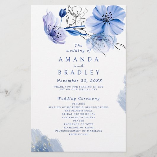 Blumenzwiebelprogramme für Dusty Blue & Gold Glitz (Vorderseite)