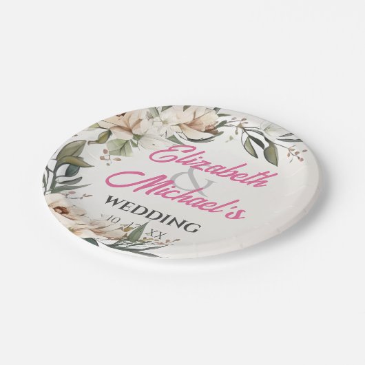 Blumenzwiebelskizze Zeichnend Anpassung Pappteller (Schrägansicht)