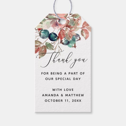 Blumenzwiebelwald Vielen Dank Geschenkanhänger (Vorderseite)