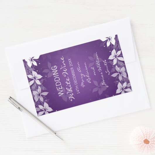 Blumenzwiebelweinetikett Exotische Blüten Lila Rechteckiger Aufkleber (Umschlag)