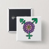 Blumetransgender-Symbol Button (Vorne & Hinten)