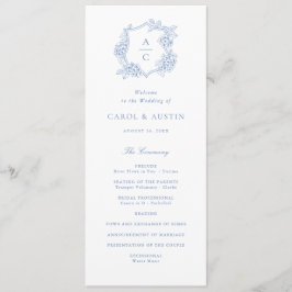 Blumig elegante blaue Hortensien-Hochzeitsprogramm Programm