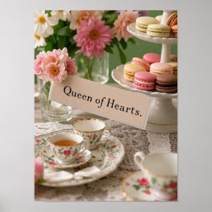Blumig elegante Teetasse Herz-Dame  Poster