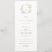 Blumig Elegantes Gold Hortensien Hochzeitsprogramm Programm (Vorderseite)