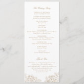 Blumig Elegantes Gold Hortensien Hochzeitsprogramm Programm (Rückseite)