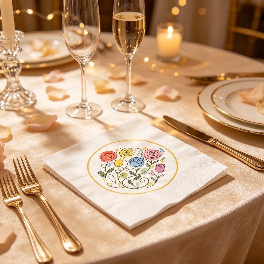 Blumig gemustert romantisch und elegant serviette