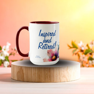 Blumig inspirierter und pensionierter Indigo-Perso Tasse