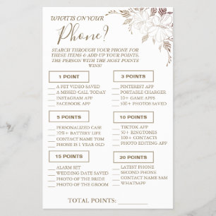 Blumig Was ist auf deinem Handy-Duschspiel Karte F