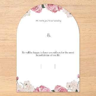 Blumige Acryl-Hochzeitseinladung Acryleinladungen