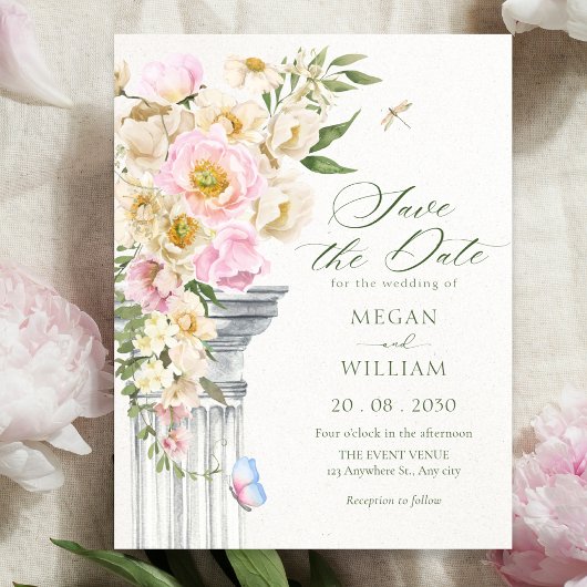 Blumige Ästhetik Save The Date
