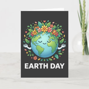 Blumige Ästhetik zum Tag der Erde süßer Planet mit Karte