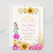Blumige ästhetische Hochzeit Save The Date (Vorderseite)