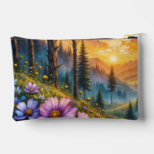 Blumige Bergtal-Sonnenaufgangslandschaft Zubehörtasche