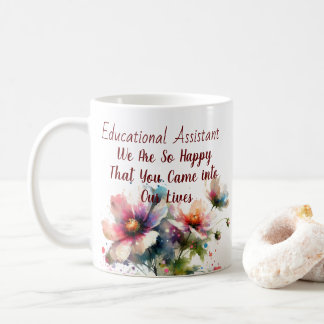 Blumige Bildungsassistentin Rosa  Personalisieren Kaffeetasse