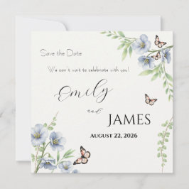 Blumige blaue Hochzeit - Save the Date