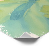 Blumige Blumen-Wasserfarben-Kunstposter Poster (Ecke)