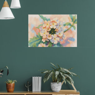 Blumige Blumen-Wasserfarben-Kunstposter Poster