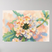 Blumige Blumen-Wasserfarben-Kunstposter Poster (Vorne)