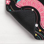 Blumige Bohemian-Frauen-Illustrations-Kunst  Mousepad (Ecke)