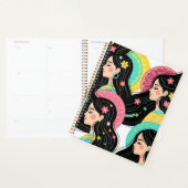 Blumige Bohemian-Frauen-Illustrations-Kunst Planer (Anzeige)