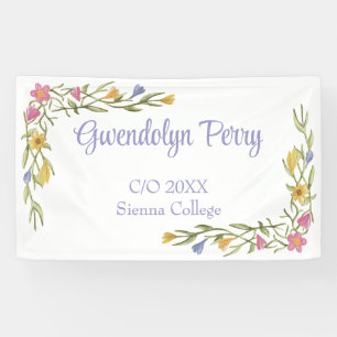 Blumige Boho-Abschlussfeier im College-Stil Banner