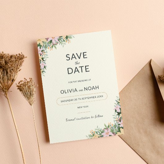 Blumige Boho-Hochzeit - Rettet das Datum Save The Date